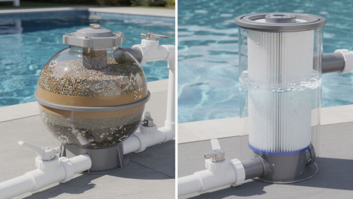 La filtration à sable ou à cartouche : quel choix faire 1 découvrez les différences entre la filtration à sable et à cartouche pour piscine et choisissez la solution la mieux adaptée à vos besoins pour une eau claire et saine.